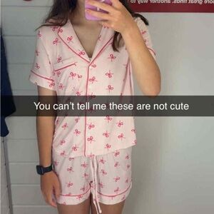 Shabby Chic Boutique Pink Bow Pajama Set